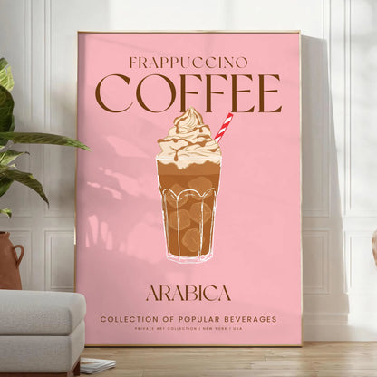 space stunning Frappuccino Coffee Cocktail poster rich brown green hues wall art stylish touch decor gift lovers cozy vibe home unframed format